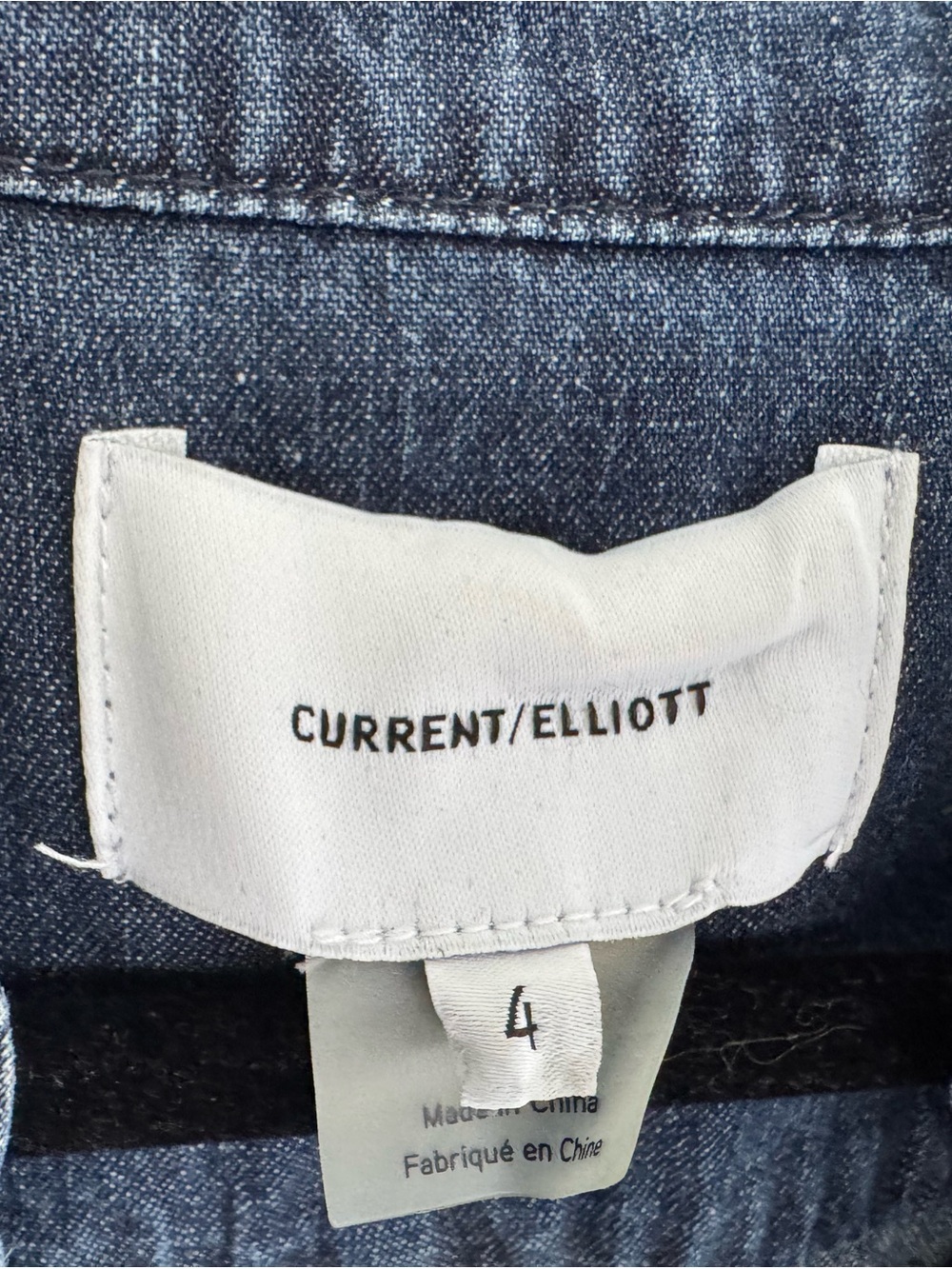 Current/Elliott Dark Blue Denim Dress with Patch Label